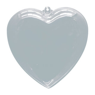 Herz Kunststoff, 2 Hälften, zum Befüllen     Groesse: Ø 10cm    Farbe: klar     #