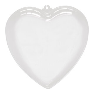Heart plastic, 2 halves, to fill     Size: Ø 14cm    Color: clear