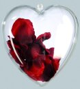 Heart plastic, 2 halves, to fill     Size: Ø 14cm    Color: clear