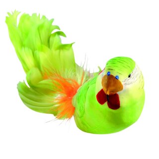 Wellensittich mit Clip Styrofoam/Federn     Groesse: 5x26cm - Farbe: grn