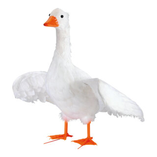 Goose, spread wings styrofoam with feathers     Size: 63x60cm    Color: white