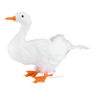 Goose, standing styrofoam with feathers     Size: 27x34cm    Color: white