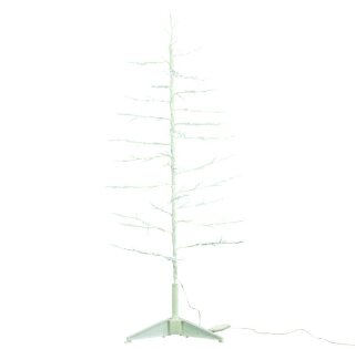 Baum mit 120 LED Birnchen, 120cm, Metallzweige, biegsam, Plastikfuß, mit Transformator IP44 24V/16VA, fuer Außen geeignet,  weiß/weiß #