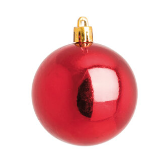 Weihnachtskugeln, rot glänzend      Groesse: Ø 6cm, 12 Stk./Blister