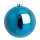 Weihnachtskugel, blau glänzend      Groesse: Ø 10cm