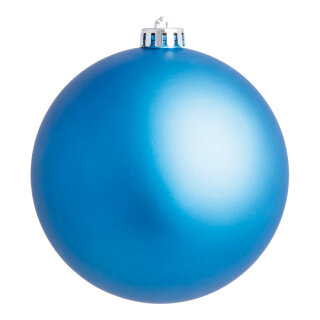 Weihnachtskugel, blau matt      Groesse:Ø 10cm   Info: SCHWER ENTFLAMMBAR
