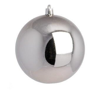 Weihnachtskugel, silber glänzend  Abmessung: Ø 14cm