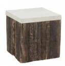 Hocker Beam aus Naturholz mit Nickelplatte 40x40x42cm,...