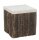 Hocker Beam aus Naturholz mit Nickelplatte 40x40x42cm, dunkelbraun