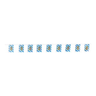 Fahnenkette 15-fach, Kunstseide Abmessung: Fahnen: 15x23cm, 5m Farbe: blau/wei