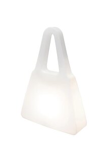 Außenleuchte Tasche, Abmessung: 70cm hoch, Farbe: weiß, Kabellänge 2,50m, Kunststoff, inkl. Energiesparlampe 9W E27, IP43, Wetter-und UV beständig, #