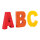 Buchstaben ABC Styropor     Groesse: 50x30cm    Farbe: bunt
