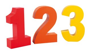 Numbers 123 styrofoam, in a set     Size: 50x30cm    Color: multicoloured