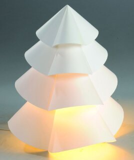 Tannenbaum mit Licht H 47cm, Ø40cm, 2m Kabel, An-Ausschalter, 240V, weiß  - Showroommodell