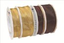 Band Manhattan Gold mit Drahtkante 25m/60mm