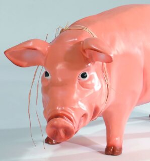 Schwein Kunstharz Größe:90x40cm Farbe: beige Spedition   #