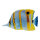 Tropenfisch beidseitig bedruckt, Holz, mit Aufhänger     Groesse: 20x12cm    Farbe: blau/gelb