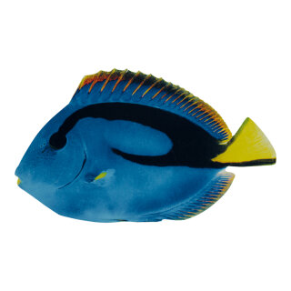 Tropical fish printed double-sided, wood, with hanger     Size: 20x12cm    Color: blue