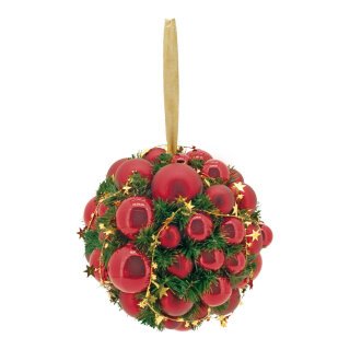 Tannenkugel geschmckt, Kunststoff Abmessung:  30cm Farbe: rot/grn