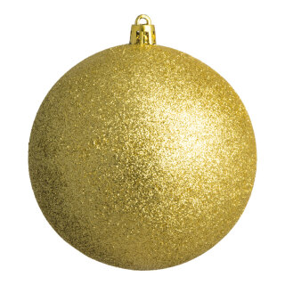 Weihnachtskugel, gold glitter      Groesse:Ø 6cm, 12 Stk./Blister   Info: SCHWER ENTFLAMMBAR