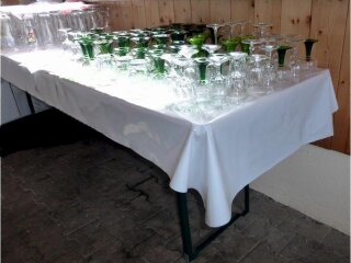Biertischfolie wei 100cm breit, 50lfm; B1 DIN 4102 - schwer entflammbar