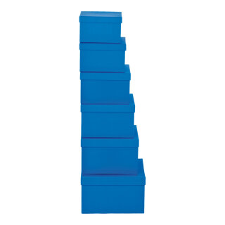 Boxen, 6 Stk./Satz, Größe: 18,5x18,5x11,5, 20x20x12, Farbe: blau