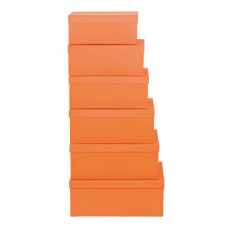 Boxen, 6 Stk./Satz, Größe: 35x24x14,2, 37,5x26x15,7, Farbe: orange
