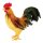 Rooster, standing styrofoam with feather     Size: 15cm    Color: brown