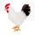 Hen, standing styrofoam with feather     Size: 15cm    Color: white/black