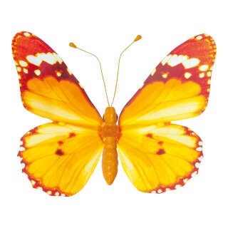 Butterfly with clip wings out of paper, body out of styrofoam     Size: 20x30cm    Color: orange