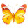 Schmetterling mit Clip Flügel aus Papier, Körper aus Styropor     Groesse: 20x30cm    Farbe: orange