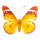 Butterfly with clip wings out of paper, body out of styrofoam     Size: 20x30cm    Color: orange