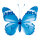 Schmetterling mit Clip Flügel aus Papier, Körper aus Styropor     Groesse: 20x30cm - Farbe: blau