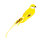 Vogel mit Clip Styrofoam mit Federn     Groesse: 40x7x7cm    Farbe: gelb