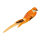 Bird with clip styrofoam with feathers     Size: 40x7x7cm    Color: orange