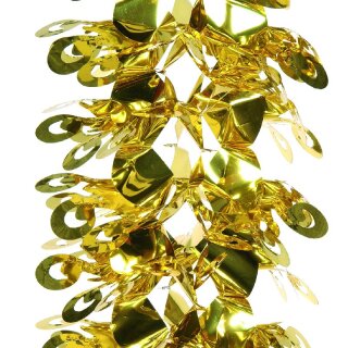 Bogenausziehgirlande Metallfolie Abmessung: Ø 20cm, 270cm Farbe: gold