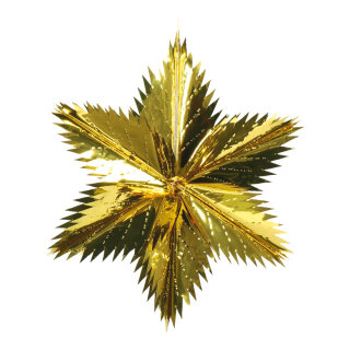 Pointed cut star  - Material: metal foil - Color: gold - Size: Ø 30cm