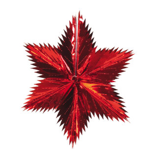 Pointed cut star  - Material: metal foil - Color: red - Size: Ø 40cm