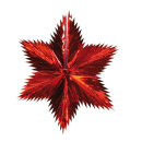 Pointed cut star  - Material: metal foil - Color: red -...