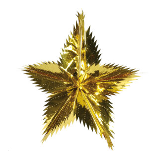 Spitzschnittstern faltbar, Metallfolie, schwer entflammbar     Groesse: Ø 75cm    Farbe: gold