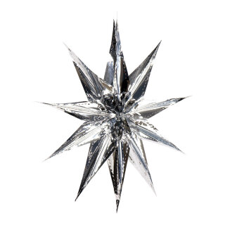 Star foldable  - Material: metal foil - Color: silver - Size: Ø 40cm