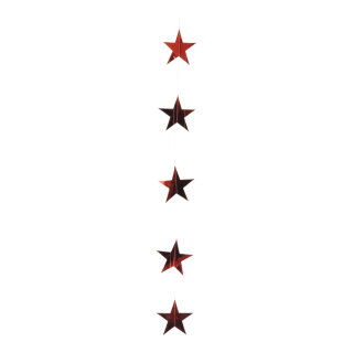 Foil star chain 10-fold - Material: metal foil - Color: red - Size: ca. Ø 12cm X 200cm