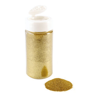 Glitter in shaker can 250g/can - Material: plastic - Color: gold - Size: