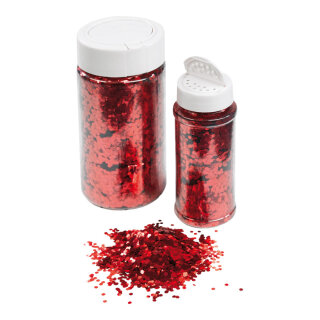 Coarse glitter in shaker can 110g/can - Material: plastic - Color: red - Size: