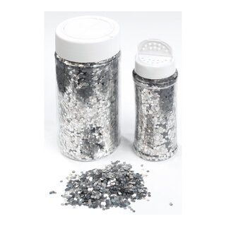 Glimmer in Streudose 250g/Dose, grob, Kunststoff     Groesse:     Farbe: silber