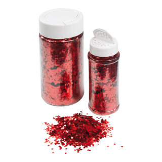 Glimmer in Streudose 250g/Dose, grob, Kunststoff     Groesse:    Farbe:rot