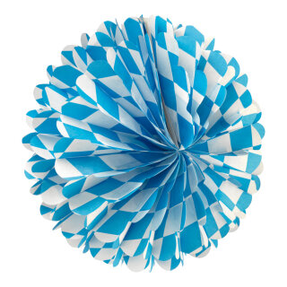 Tissue ball "Bavaria"  - Material: paper flame retardant - Color: blue/white - Size: Ø 28cm