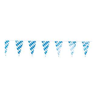 Wimpelkette »Bavaria« wetterfest, PVC Größe:27x400cm,  Farbe: blau/weiß #