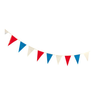 Wimpelkette »Frankreich« 16-fach, wetterfest, PVC Größe:27x400cm Farbe: blau/weiß/rot    #