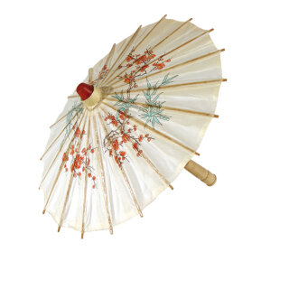 Paper umbrella  - Material: with floral print oiled - Color: beige/multicoloured - Size: Ø 30cm X 40cm